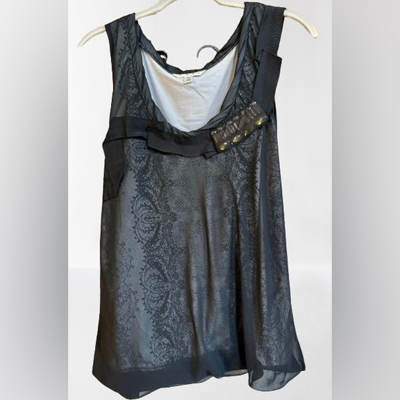 Vintage CAbi Black Jewel Layered Sleeveless Tank/Cami Top Medium EUC Like New - Picture 1 of 5